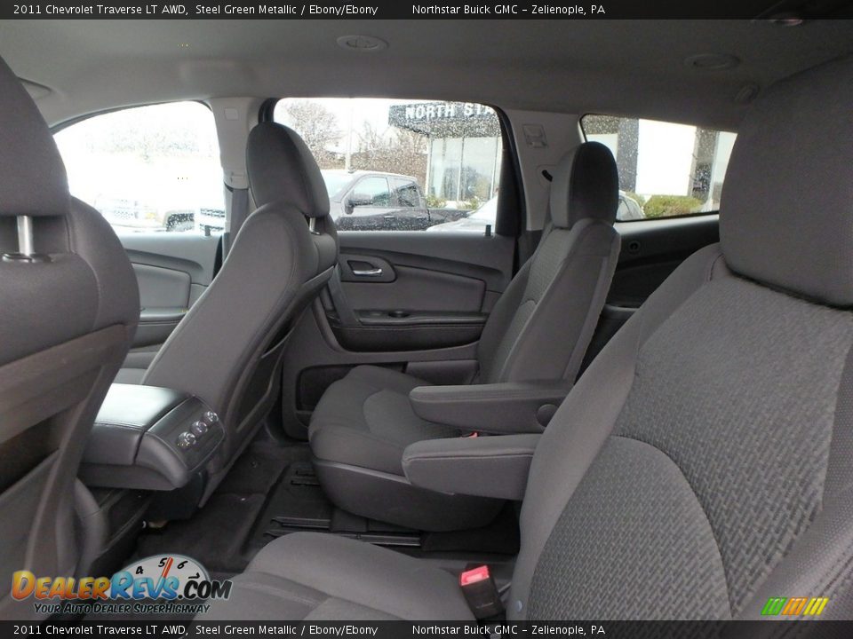 2011 Chevrolet Traverse LT AWD Steel Green Metallic / Ebony/Ebony Photo #16