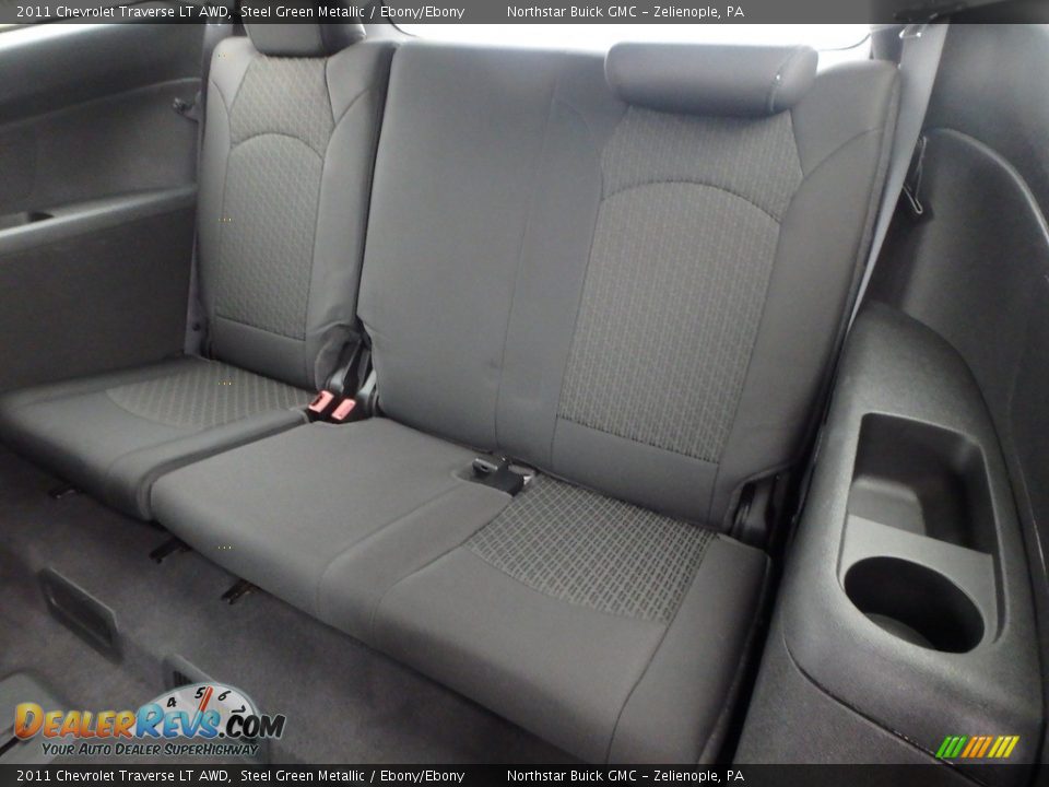 2011 Chevrolet Traverse LT AWD Steel Green Metallic / Ebony/Ebony Photo #17