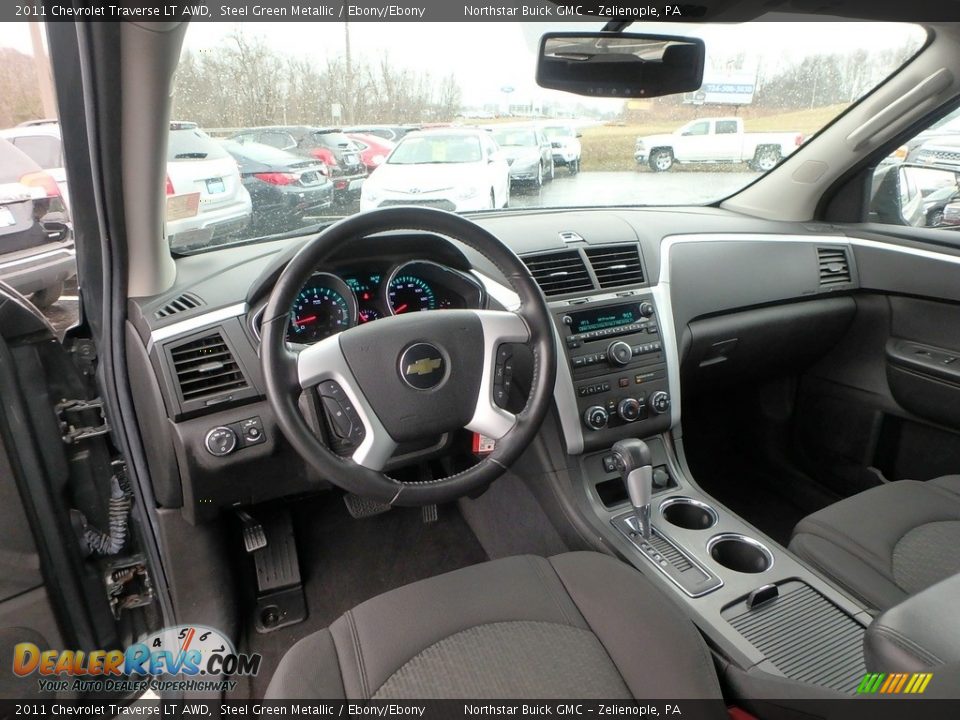 2011 Chevrolet Traverse LT AWD Steel Green Metallic / Ebony/Ebony Photo #18