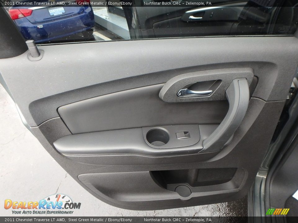 2011 Chevrolet Traverse LT AWD Steel Green Metallic / Ebony/Ebony Photo #19