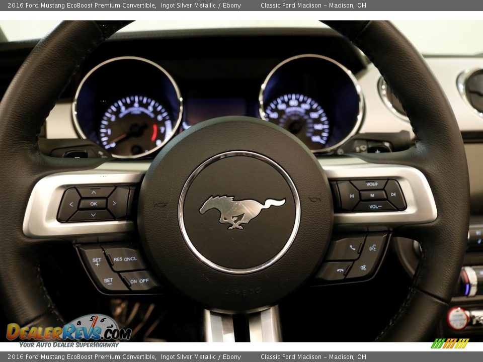 2016 Ford Mustang EcoBoost Premium Convertible Ingot Silver Metallic / Ebony Photo #9