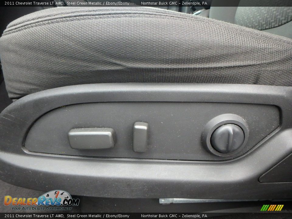 2011 Chevrolet Traverse LT AWD Steel Green Metallic / Ebony/Ebony Photo #22