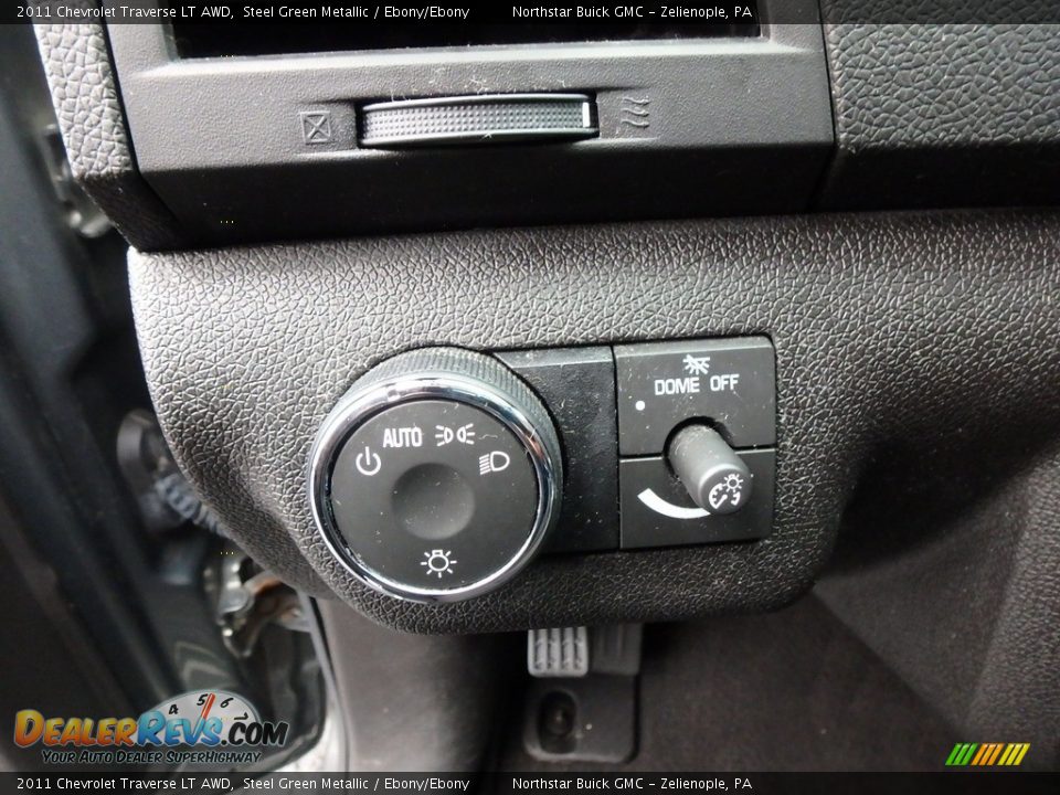 2011 Chevrolet Traverse LT AWD Steel Green Metallic / Ebony/Ebony Photo #23