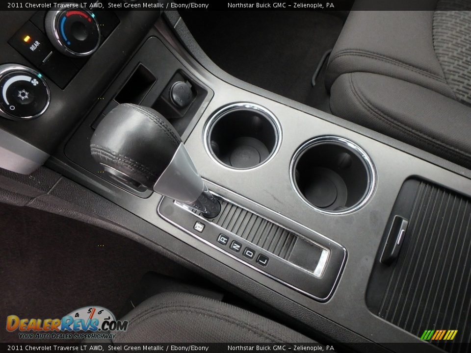 2011 Chevrolet Traverse LT AWD Steel Green Metallic / Ebony/Ebony Photo #24