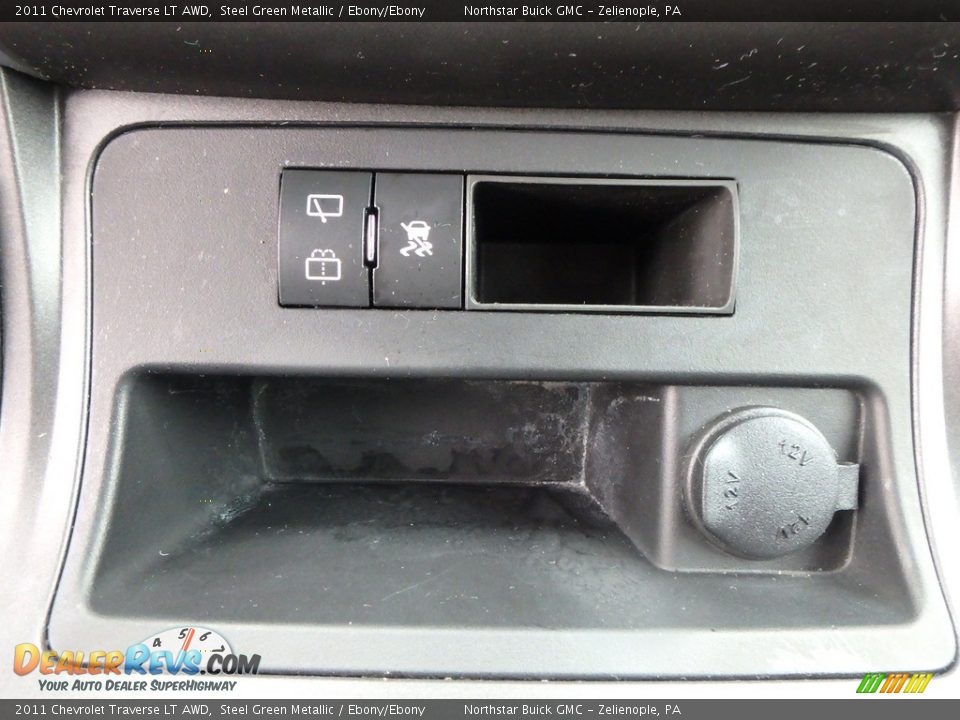 2011 Chevrolet Traverse LT AWD Steel Green Metallic / Ebony/Ebony Photo #28