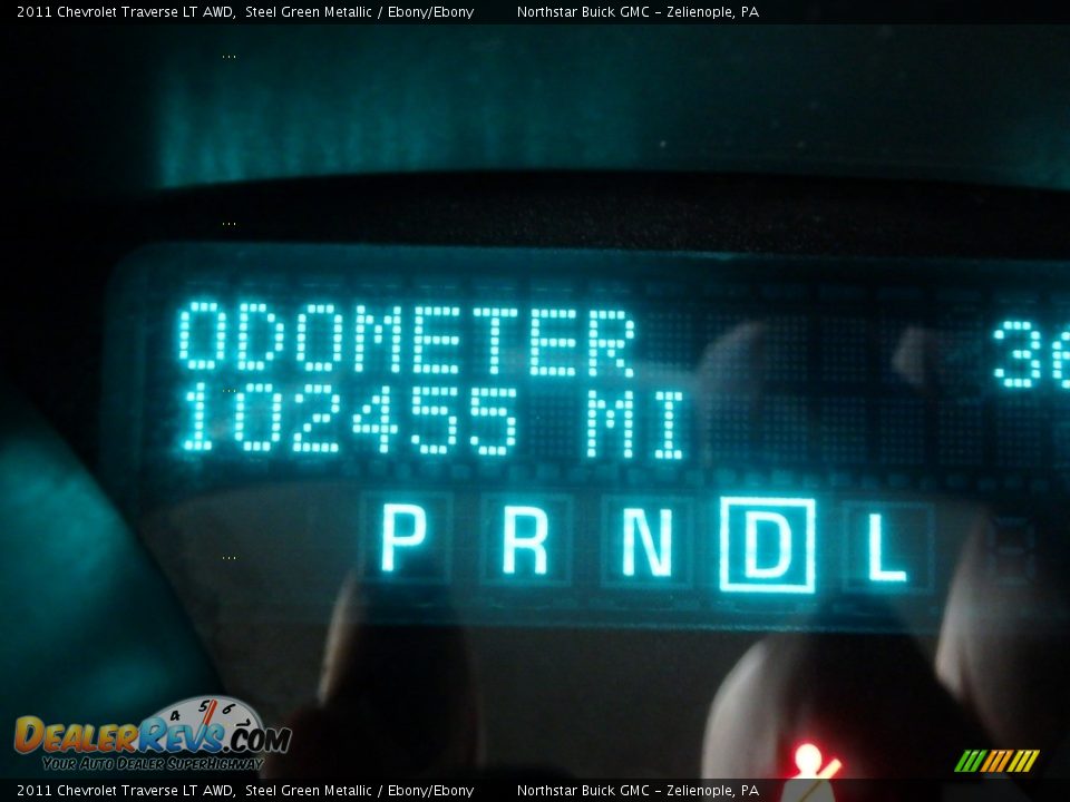 2011 Chevrolet Traverse LT AWD Steel Green Metallic / Ebony/Ebony Photo #30