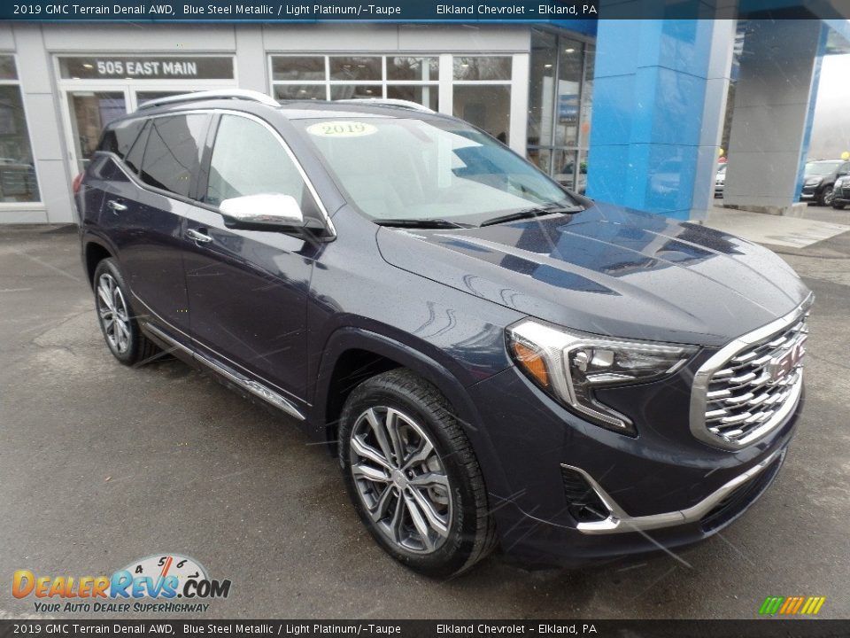 2019 GMC Terrain Denali AWD Blue Steel Metallic / Light Platinum/­Taupe Photo #1
