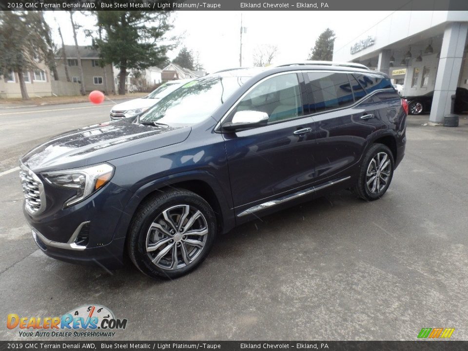 2019 GMC Terrain Denali AWD Blue Steel Metallic / Light Platinum/­Taupe Photo #4