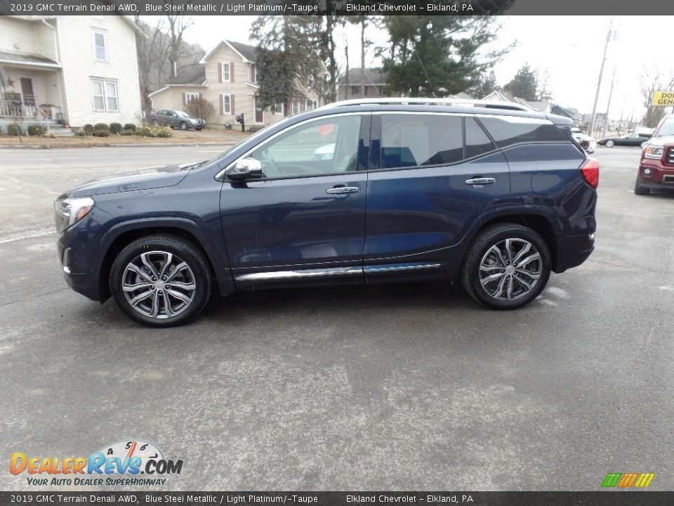 2019 GMC Terrain Denali AWD Blue Steel Metallic / Light Platinum/­Taupe Photo #5