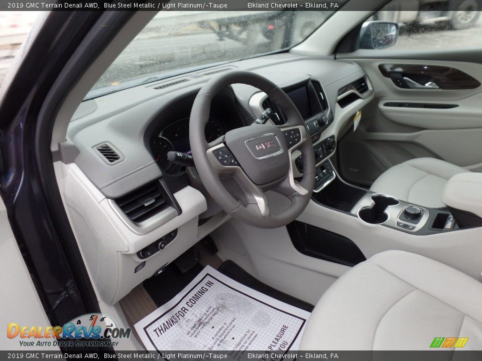 2019 GMC Terrain Denali AWD Blue Steel Metallic / Light Platinum/­Taupe Photo #17