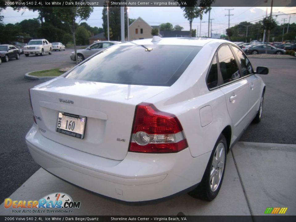 2006 Volvo S40 2.4i Ice White / Dark Beige/Quartz Photo #6