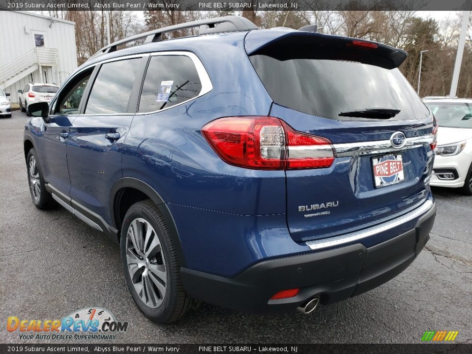 2019 Subaru Ascent Limited Abyss Blue Pearl / Warm Ivory Photo #4