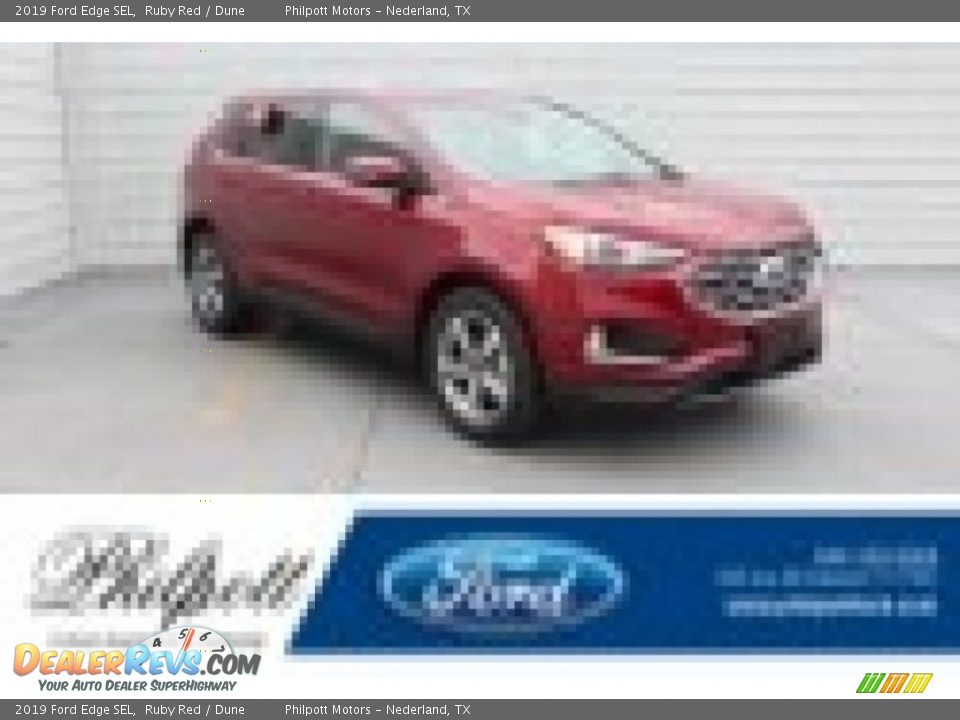 2019 Ford Edge SEL Ruby Red / Dune Photo #1