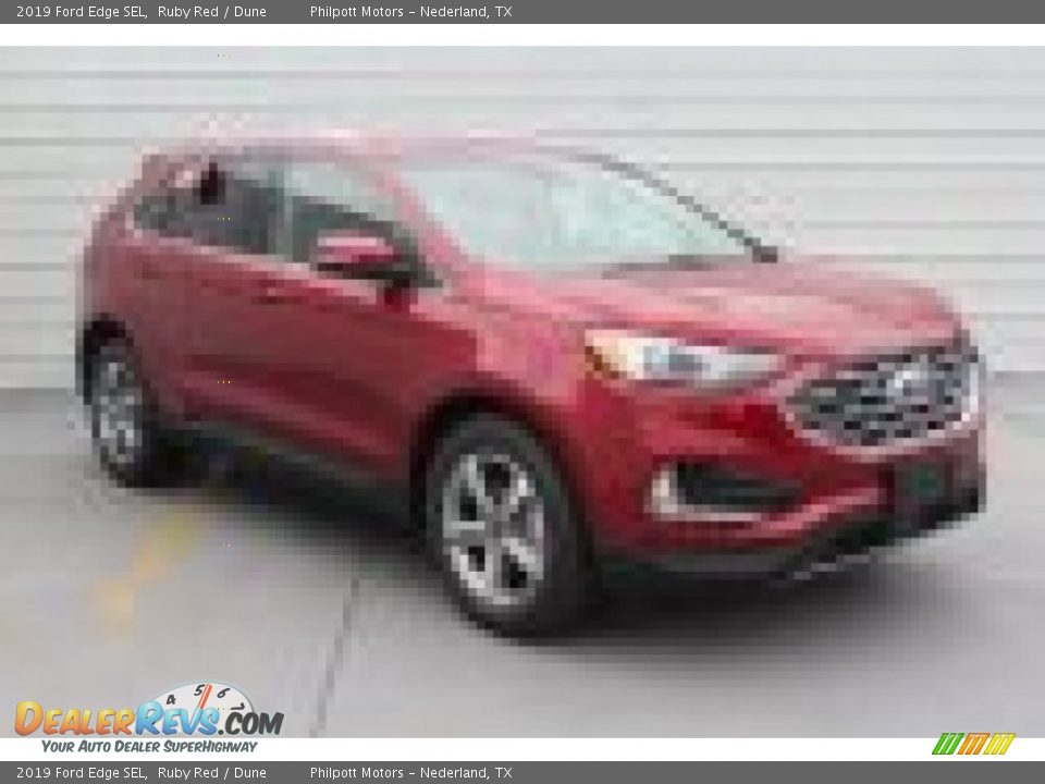 2019 Ford Edge SEL Ruby Red / Dune Photo #2
