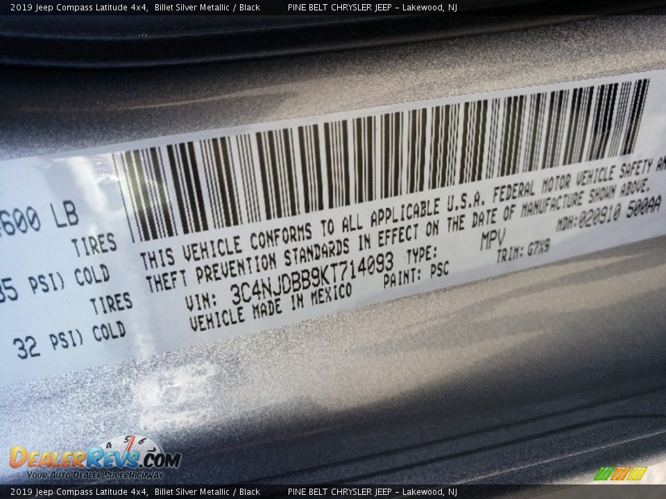 2019 Jeep Compass Latitude 4x4 Billet Silver Metallic / Black Photo #9