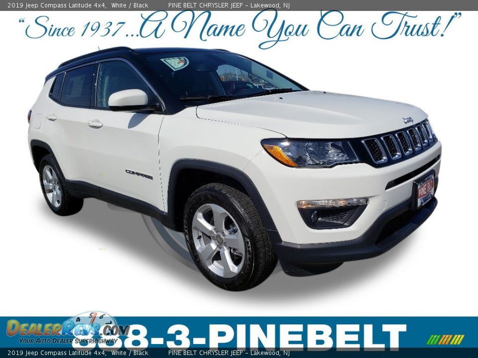 2019 Jeep Compass Latitude 4x4 White / Black Photo #1