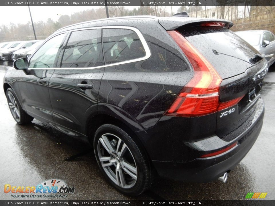 2019 Volvo XC60 T6 AWD Momentum Onyx Black Metallic / Maroon Brown Photo #4