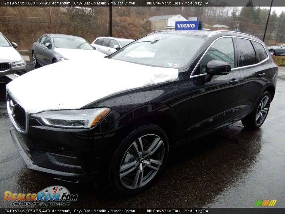 2019 Volvo XC60 T6 AWD Momentum Onyx Black Metallic / Maroon Brown Photo #5