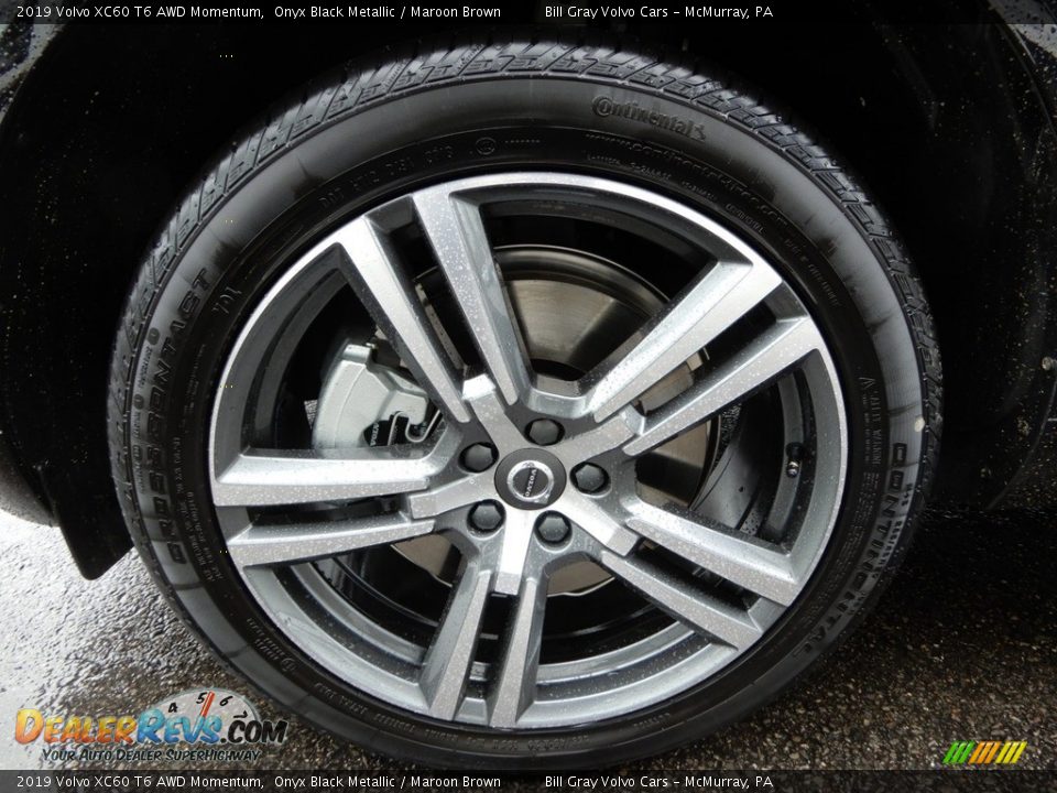 2019 Volvo XC60 T6 AWD Momentum Onyx Black Metallic / Maroon Brown Photo #6