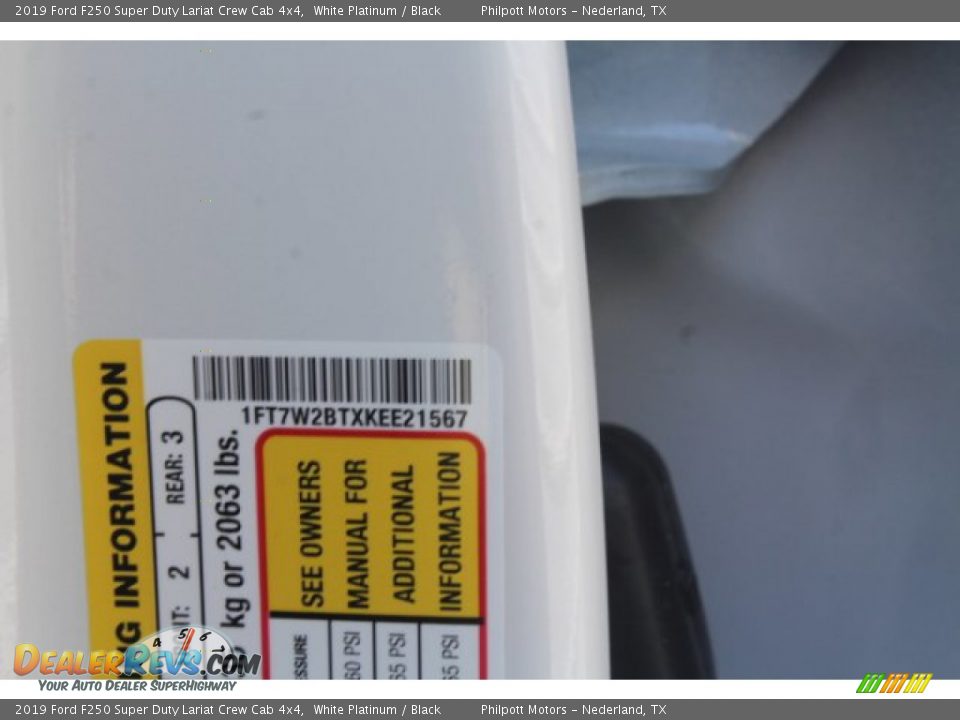 2019 Ford F250 Super Duty Lariat Crew Cab 4x4 White Platinum / Black Photo #24