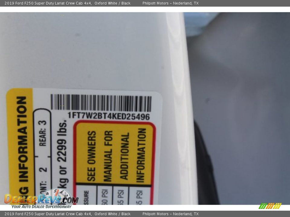 2019 Ford F250 Super Duty Lariat Crew Cab 4x4 Oxford White / Black Photo #23