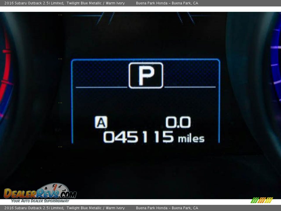 2016 Subaru Outback 2.5i Limited Twilight Blue Metallic / Warm Ivory Photo #6
