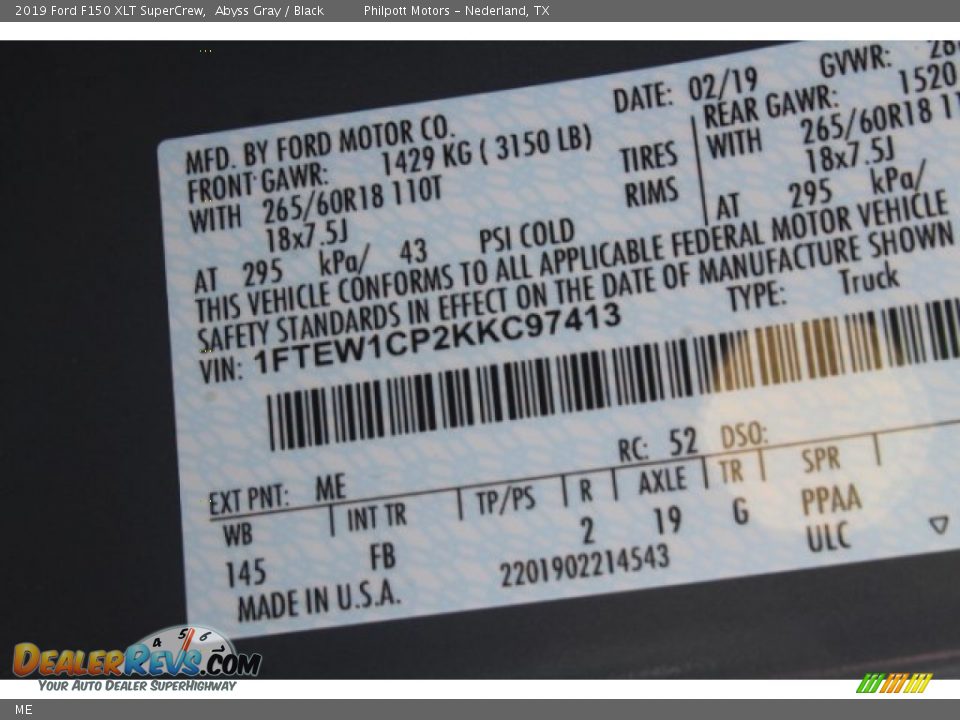 Ford Color Code ME Abyss Gray