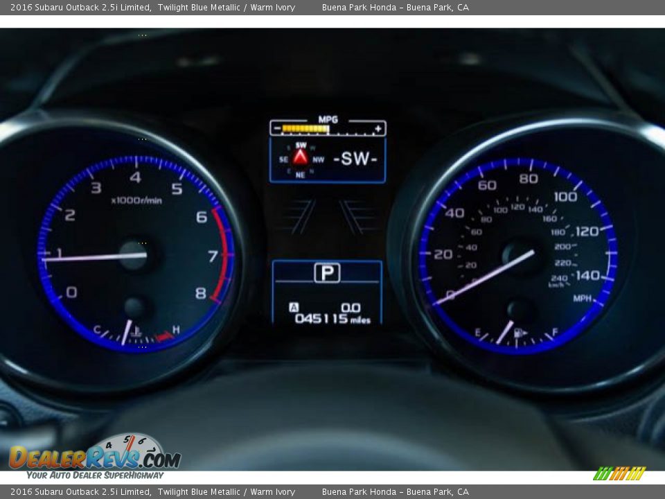 2016 Subaru Outback 2.5i Limited Twilight Blue Metallic / Warm Ivory Photo #26