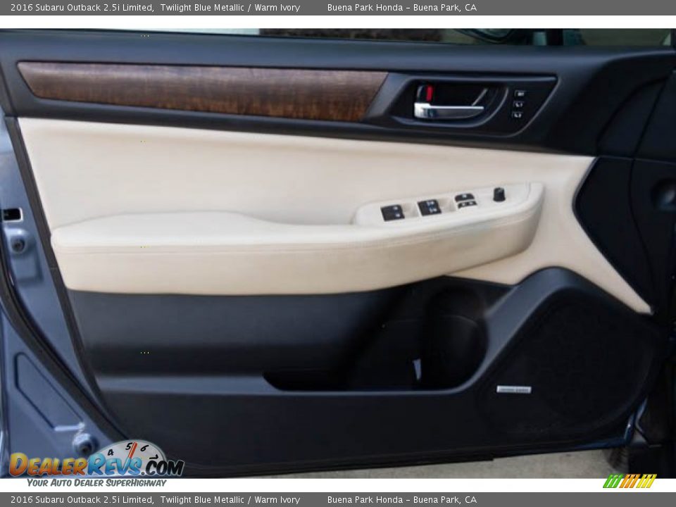 2016 Subaru Outback 2.5i Limited Twilight Blue Metallic / Warm Ivory Photo #27