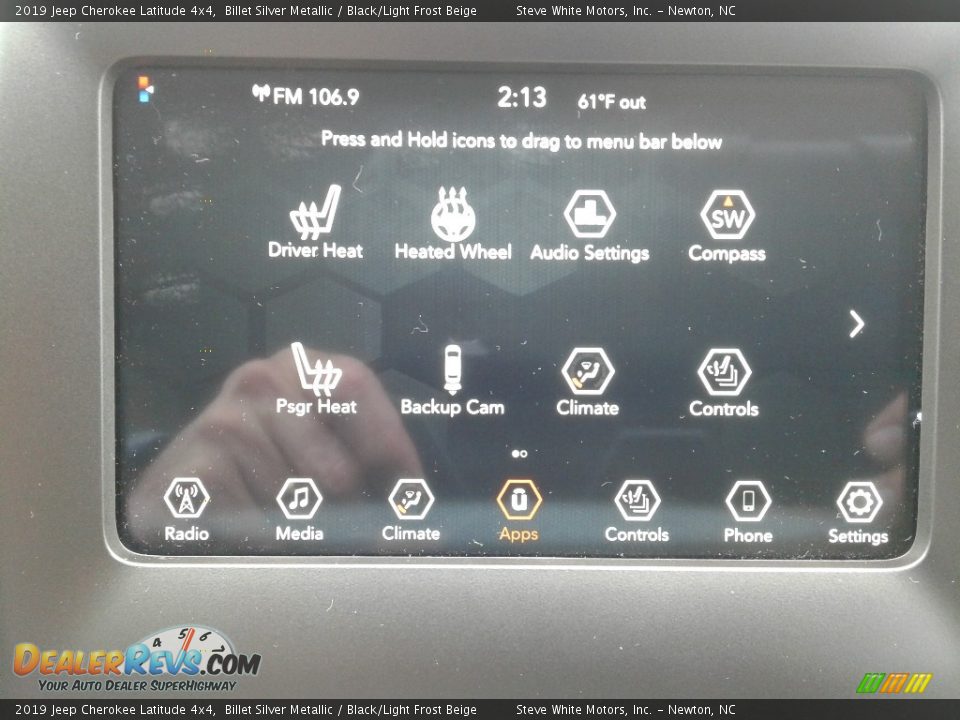 2019 Jeep Cherokee Latitude 4x4 Billet Silver Metallic / Black/Light Frost Beige Photo #24