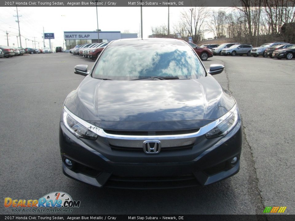 2017 Honda Civic Touring Sedan Aegean Blue Metallic / Gray Photo #3