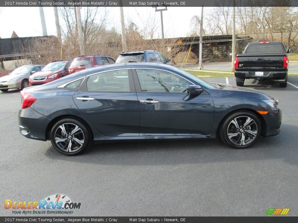 2017 Honda Civic Touring Sedan Aegean Blue Metallic / Gray Photo #5