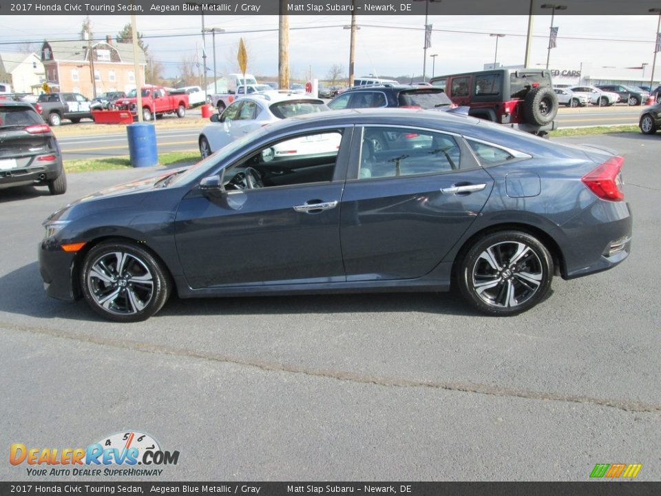 2017 Honda Civic Touring Sedan Aegean Blue Metallic / Gray Photo #9