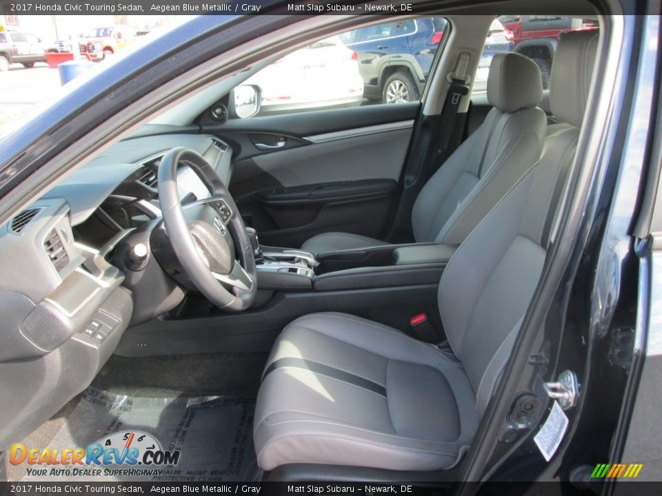 2017 Honda Civic Touring Sedan Aegean Blue Metallic / Gray Photo #13