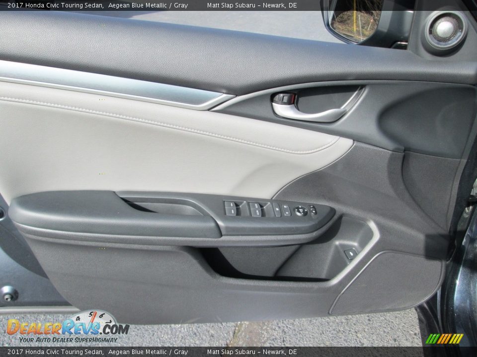 2017 Honda Civic Touring Sedan Aegean Blue Metallic / Gray Photo #14