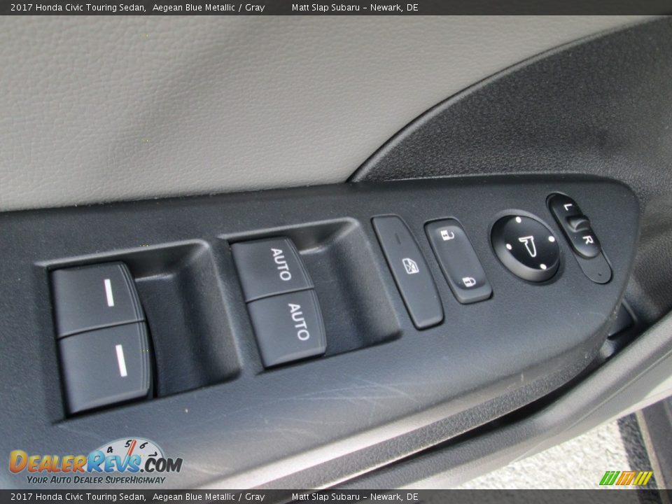 2017 Honda Civic Touring Sedan Aegean Blue Metallic / Gray Photo #15