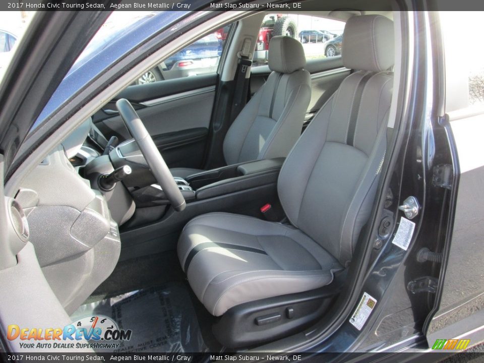 2017 Honda Civic Touring Sedan Aegean Blue Metallic / Gray Photo #16