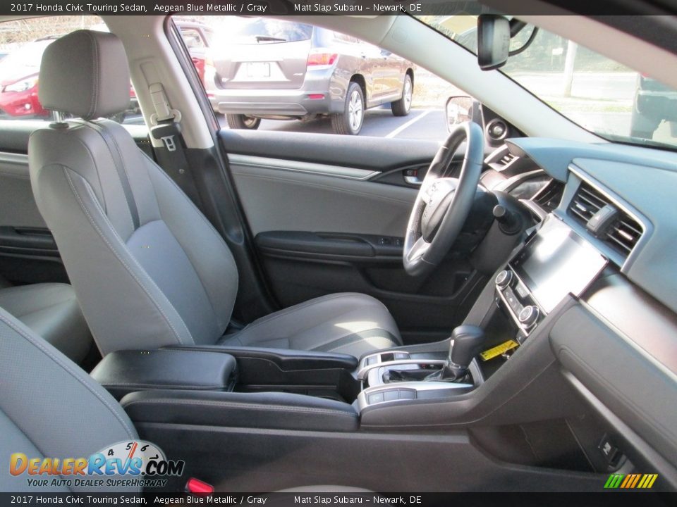 2017 Honda Civic Touring Sedan Aegean Blue Metallic / Gray Photo #17