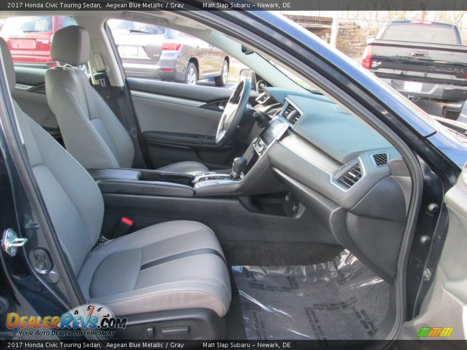 2017 Honda Civic Touring Sedan Aegean Blue Metallic / Gray Photo #18