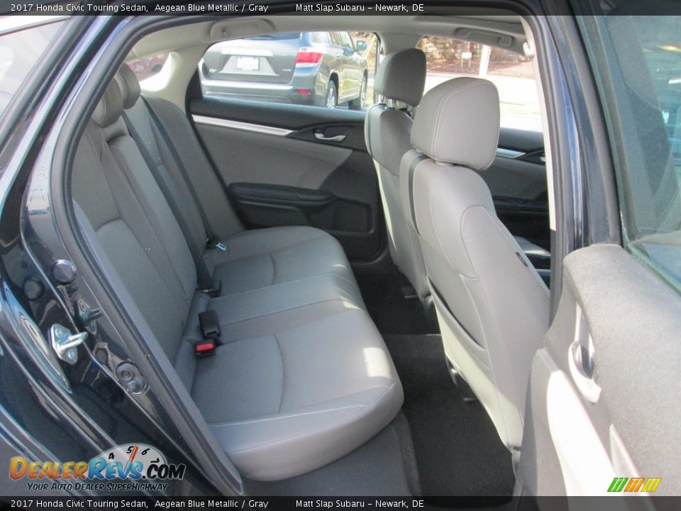 2017 Honda Civic Touring Sedan Aegean Blue Metallic / Gray Photo #19
