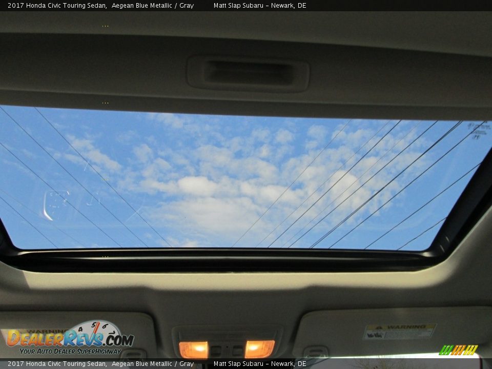 2017 Honda Civic Touring Sedan Aegean Blue Metallic / Gray Photo #21