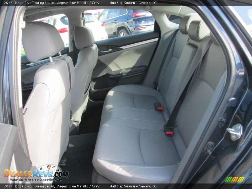 2017 Honda Civic Touring Sedan Aegean Blue Metallic / Gray Photo #22