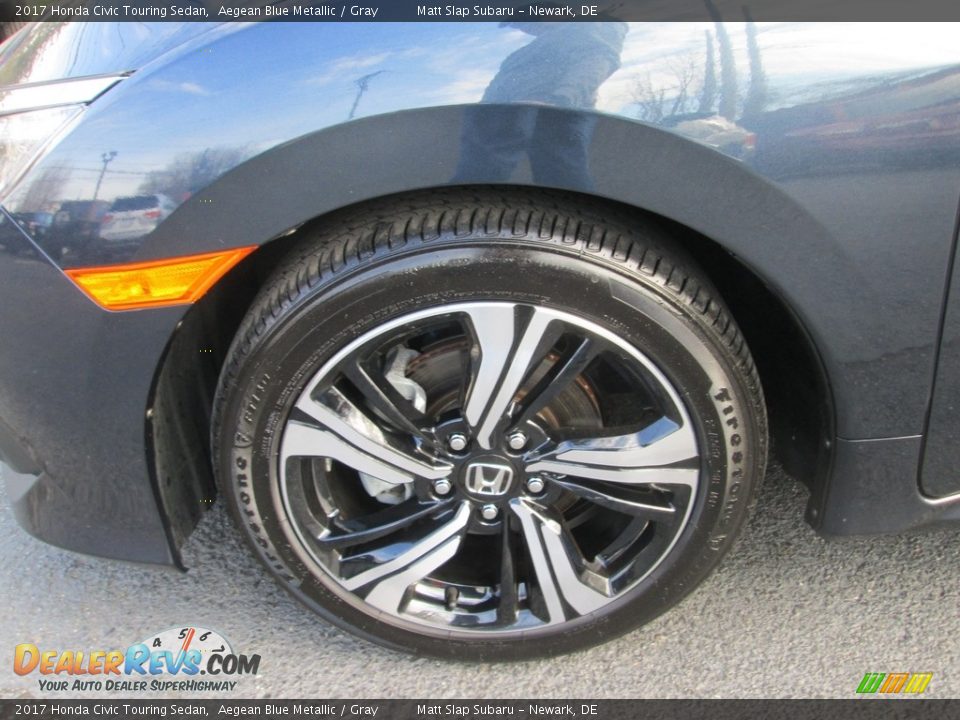 2017 Honda Civic Touring Sedan Aegean Blue Metallic / Gray Photo #23