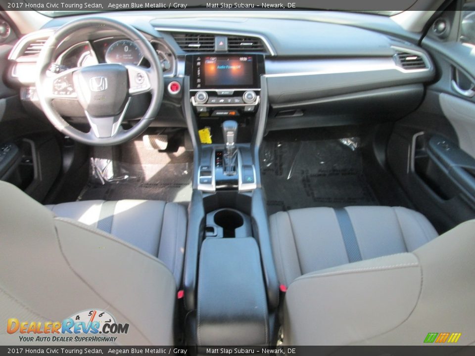 2017 Honda Civic Touring Sedan Aegean Blue Metallic / Gray Photo #25