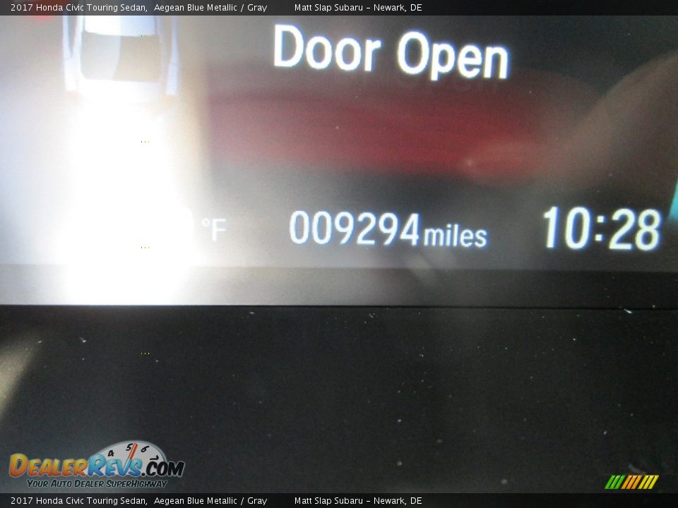 2017 Honda Civic Touring Sedan Aegean Blue Metallic / Gray Photo #29