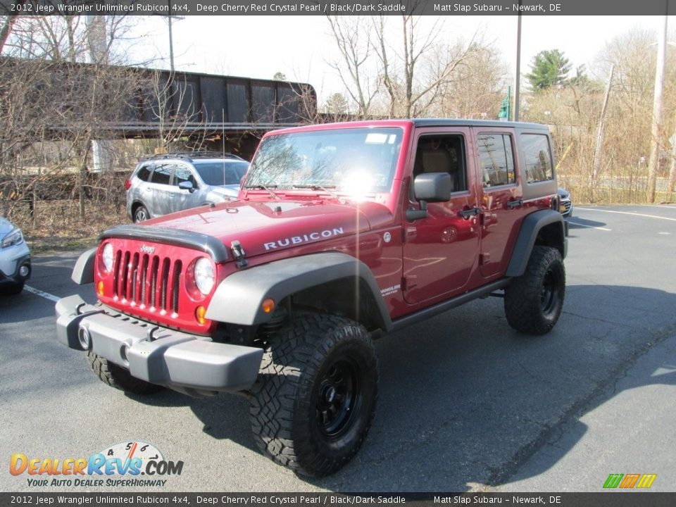 2012 Jeep Wrangler Unlimited Rubicon 4x4 Deep Cherry Red Crystal Pearl / Black/Dark Saddle Photo #2
