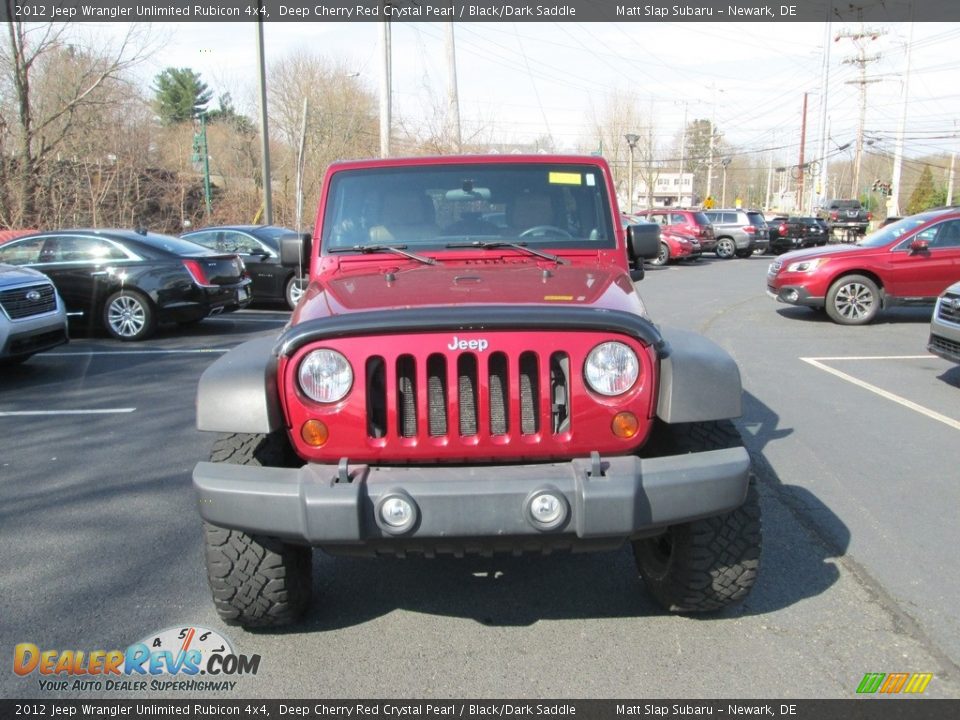 2012 Jeep Wrangler Unlimited Rubicon 4x4 Deep Cherry Red Crystal Pearl / Black/Dark Saddle Photo #3
