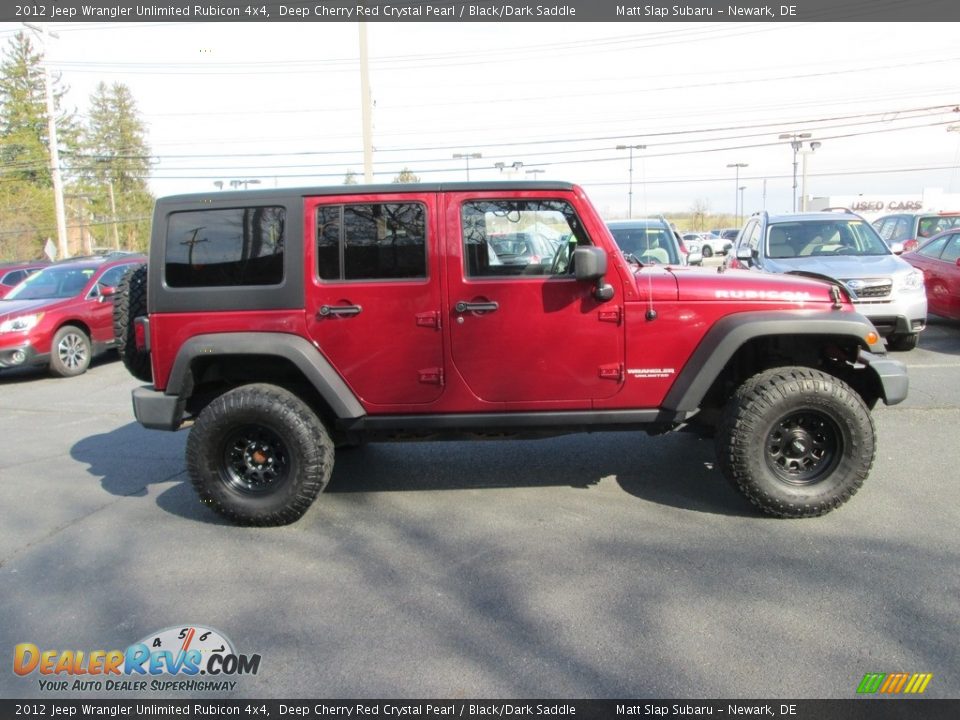 2012 Jeep Wrangler Unlimited Rubicon 4x4 Deep Cherry Red Crystal Pearl / Black/Dark Saddle Photo #5