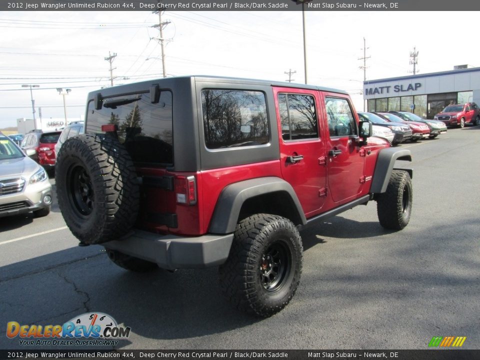 2012 Jeep Wrangler Unlimited Rubicon 4x4 Deep Cherry Red Crystal Pearl / Black/Dark Saddle Photo #6