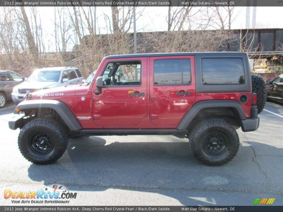 2012 Jeep Wrangler Unlimited Rubicon 4x4 Deep Cherry Red Crystal Pearl / Black/Dark Saddle Photo #9